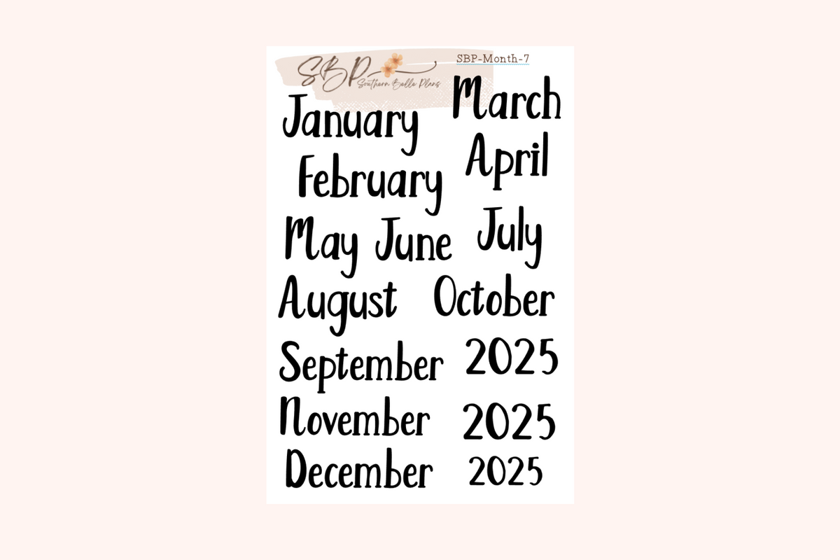 Month Script Months - Script – Southern Belle Plans