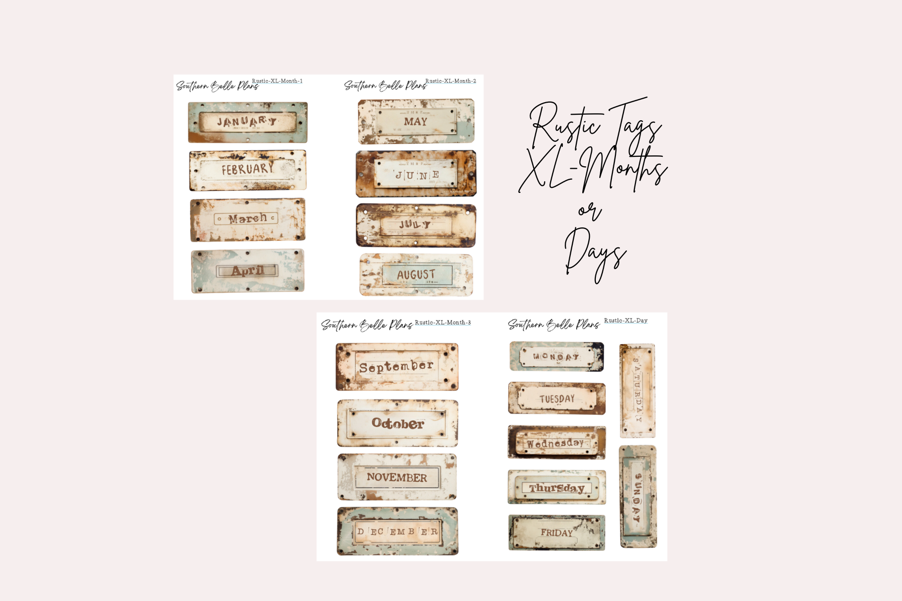 Rustic Metal Tag Stickers – Southern Belle Plans
